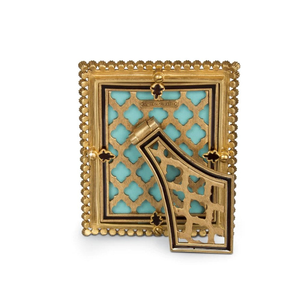 Jay Strongwater Emilia 3 x 4 Safari Brown Frame with 14K Gold Finish