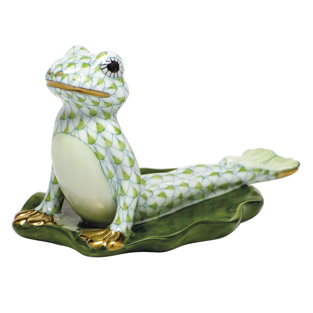 Exquisite Herend Hand - crafted Yoga Frog Figurine in Cobra Pose