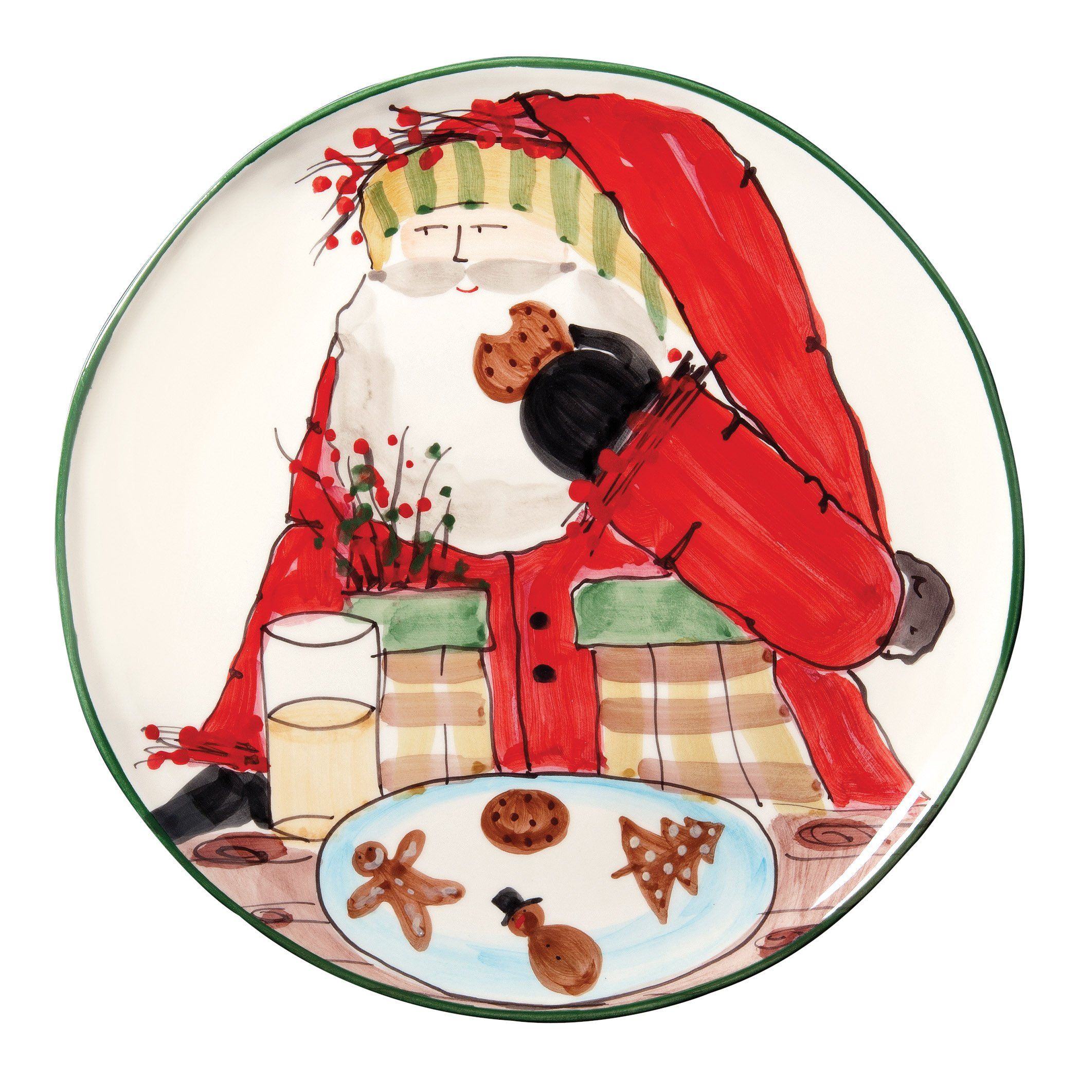 VIETRI Handmade Old St. Nick Inspired 13.75-Inch Cookie Platter