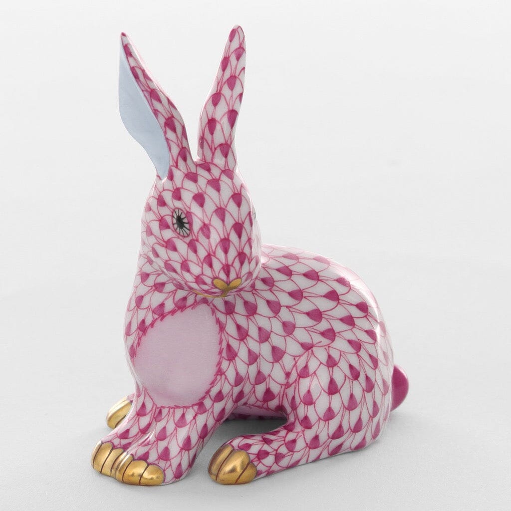 Charming Herend Hand - painted Porcelain Snowshoe Hare Figurine for Collectors