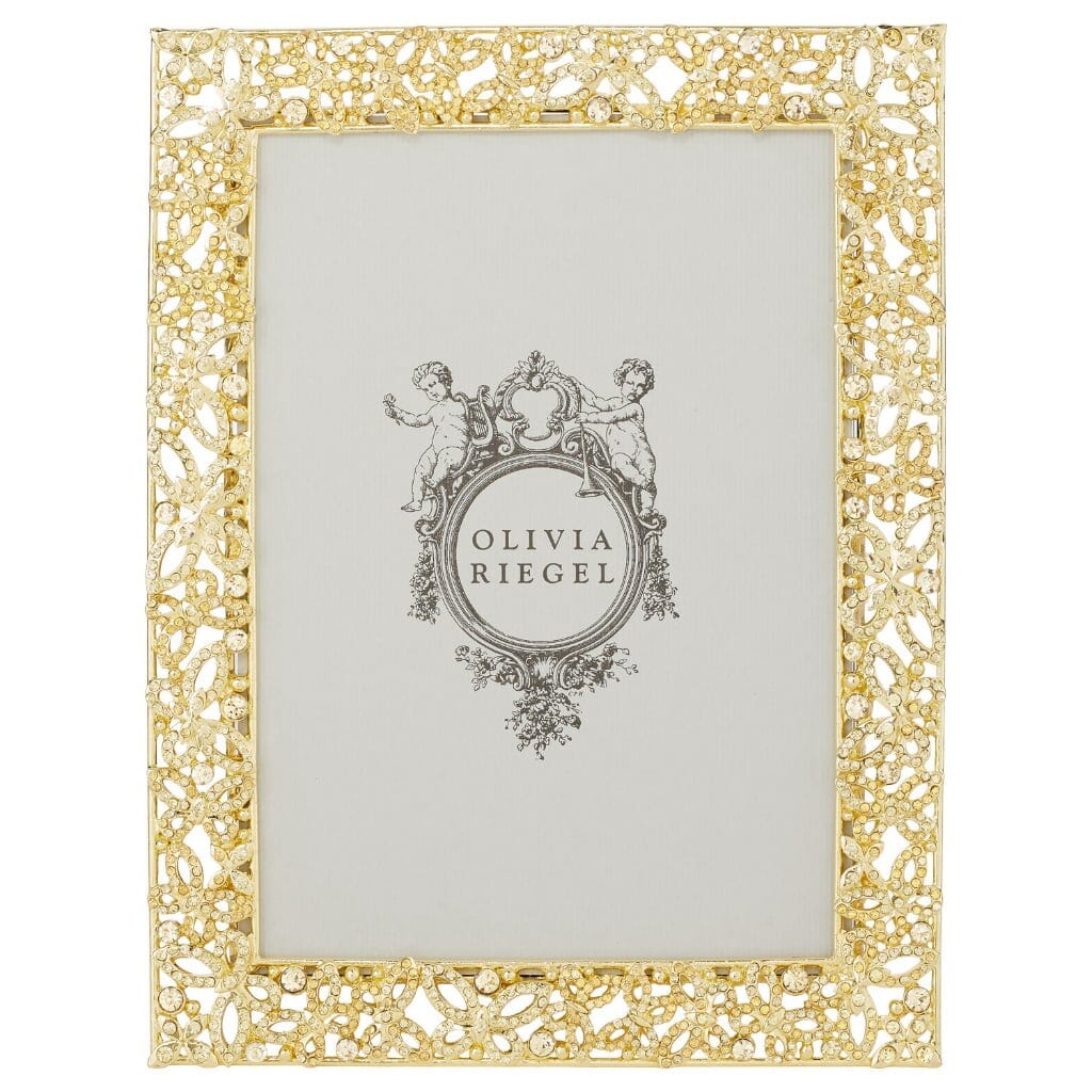 Olivia Riegel Luxury Gold Papillon Photo Frame with Jonquil-colored Crystals for 5 x 7 Photos