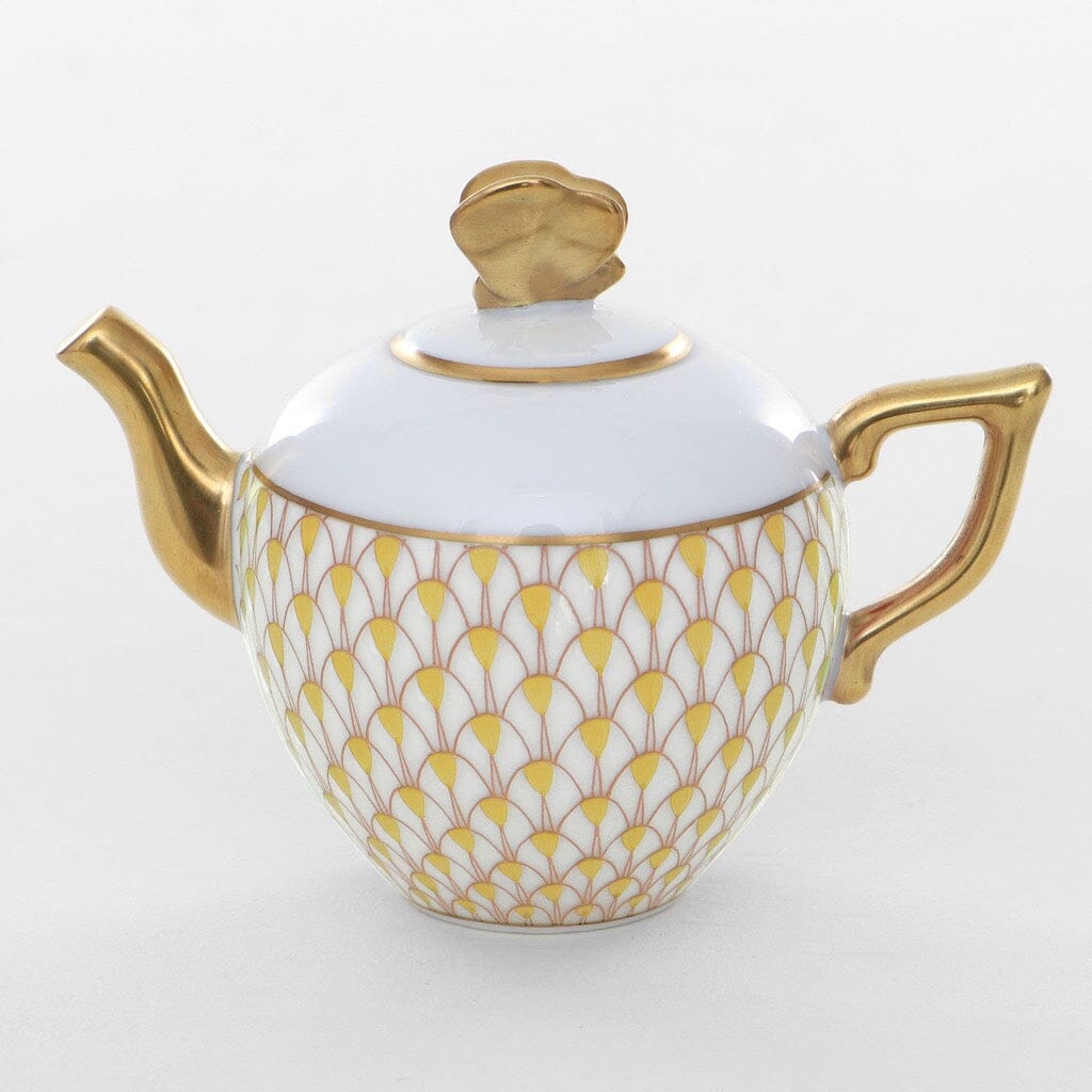 Handmade and Hand - painted Herend Porcelain Teapot Figurine 2023