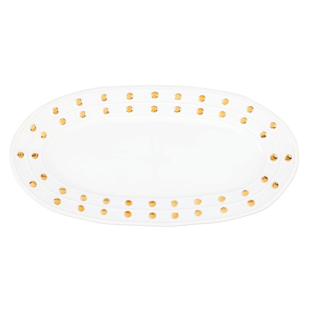 Vietri Medici Gold Narrow Oval Serving Platter for Diverse Dishes