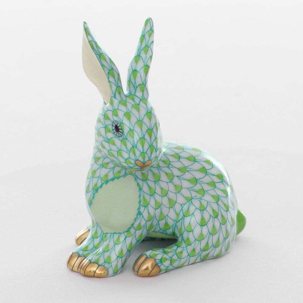 Charming Herend Hand - painted Porcelain Snowshoe Hare Figurine for Collectors