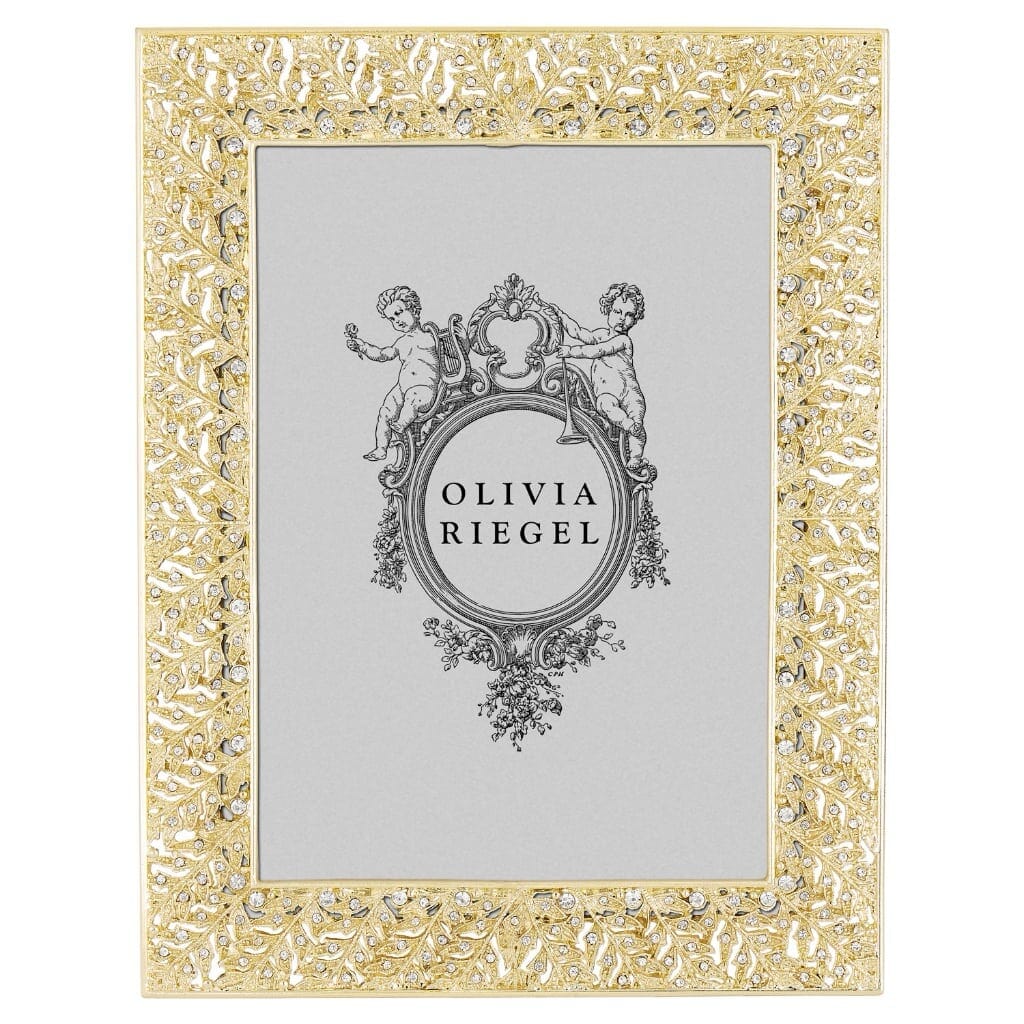 Gold-Plated Olivia Riegel Florence 5 x 7 Picture Frame with Crystals