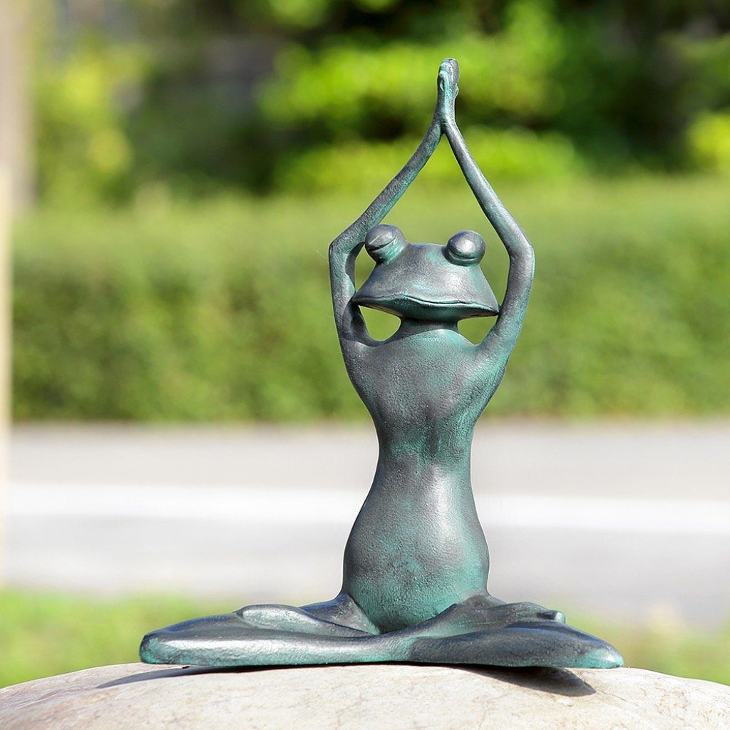 SPI Aluminum Garden Decorative Stretching Yoga Frog Sculpture for Outdoor Space