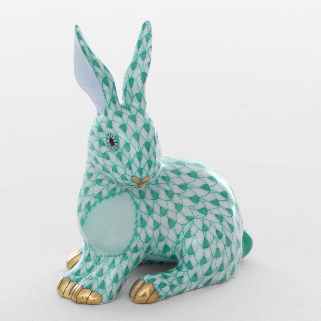 Charming Herend Hand - painted Porcelain Snowshoe Hare Figurine for Collectors