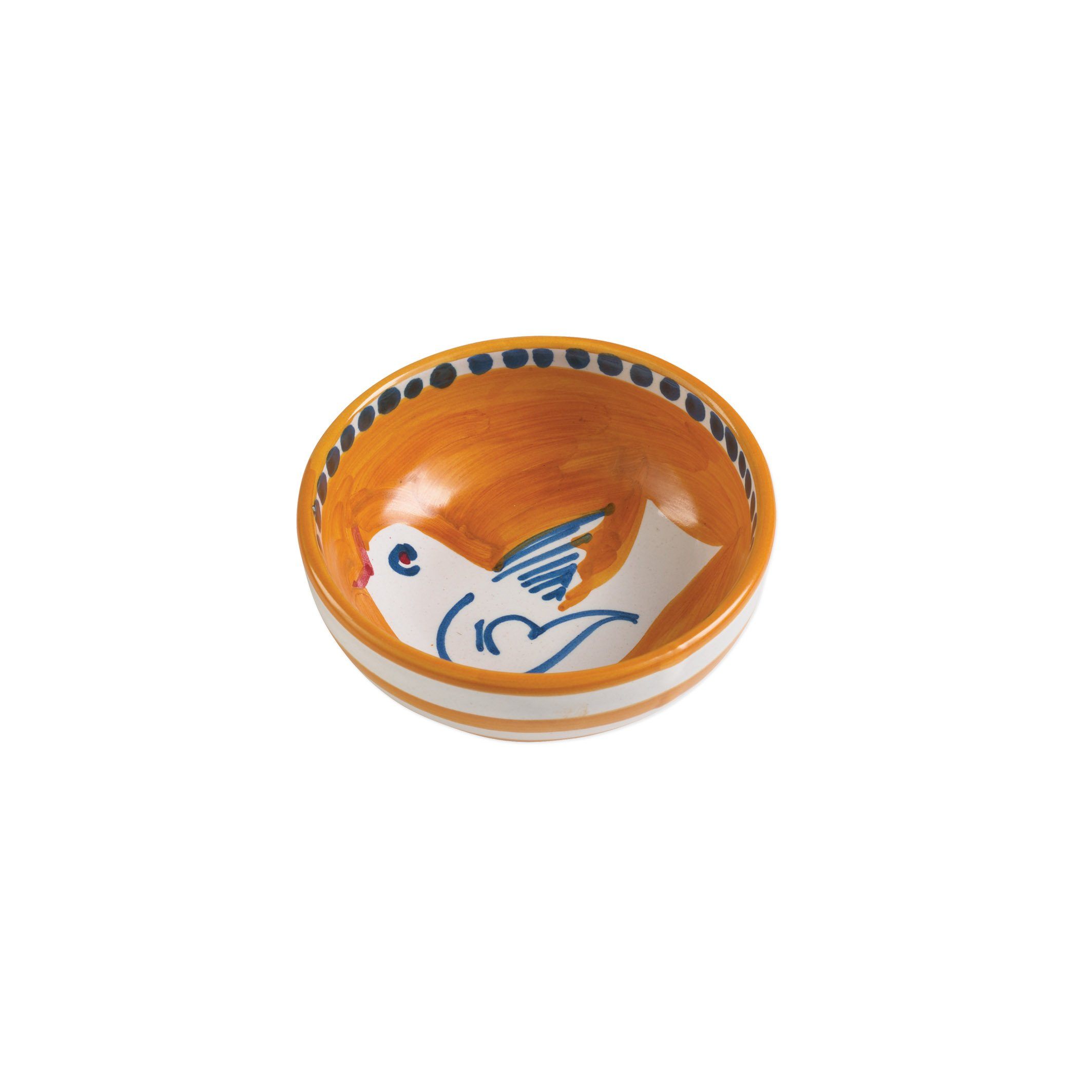 Vietri Campagna Uccello Hand - painted Olive Oil Serving Bowl