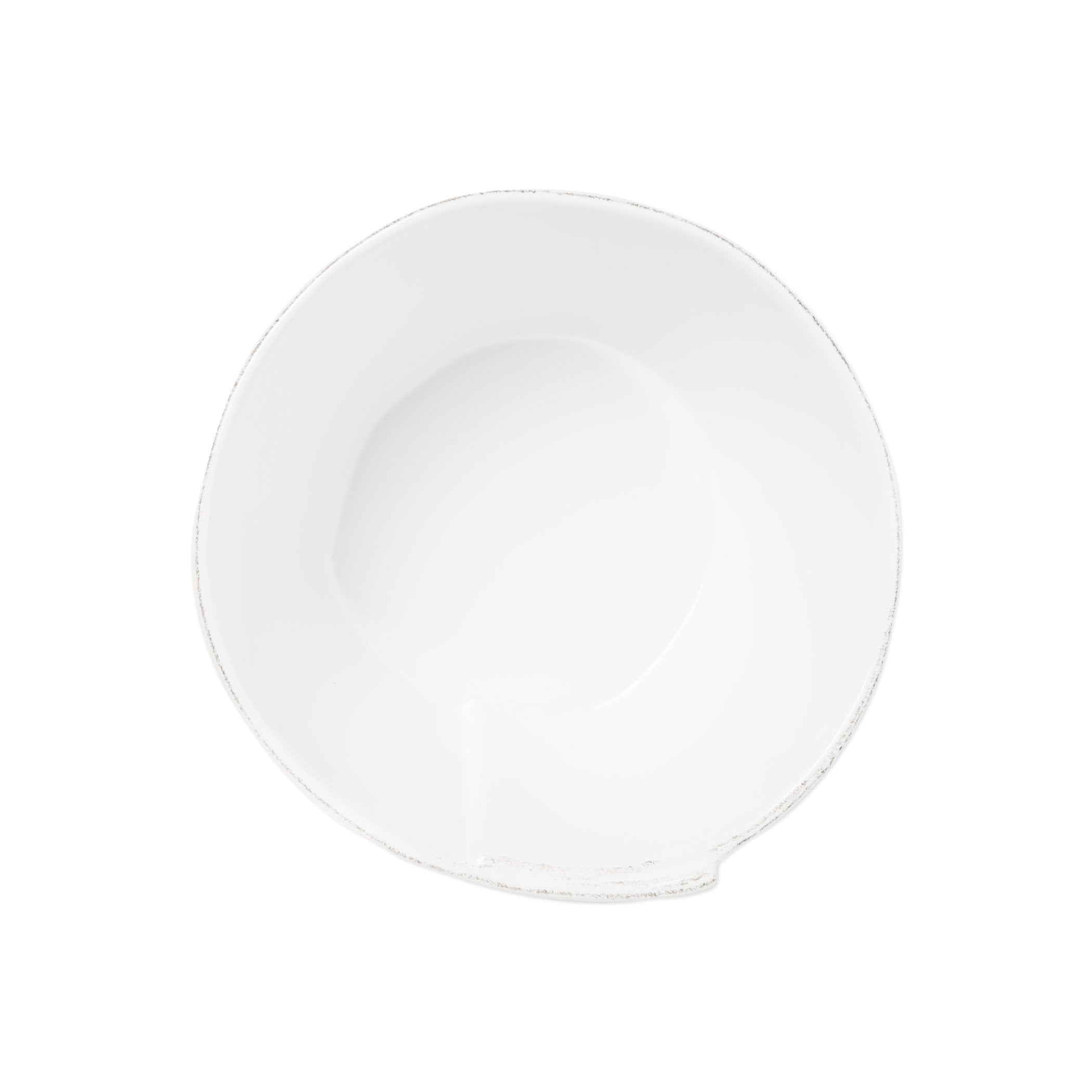 Vietri Medium-sized Stackable White Serving Bowl with Lastra Pattern