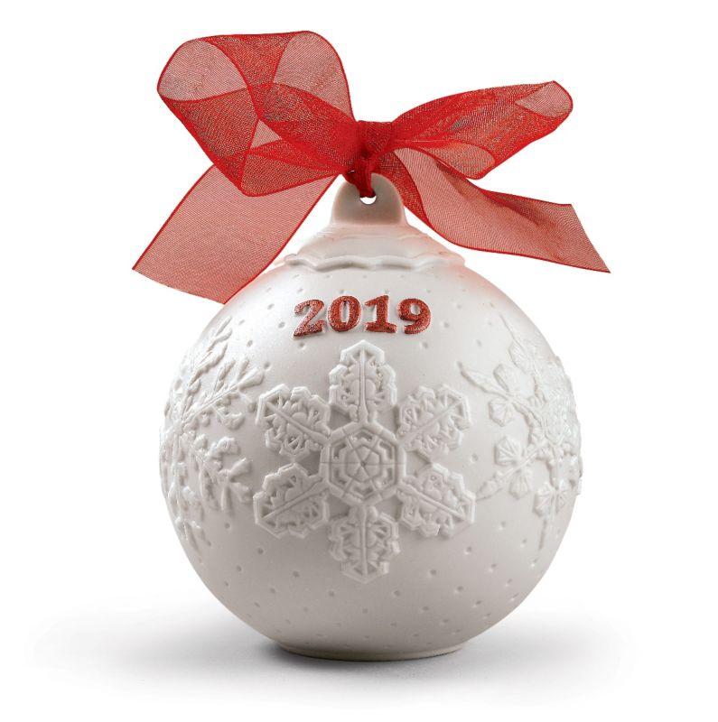 2019 Hand - painted Spanish Lladro Porcelain Ball Christmas Ornament