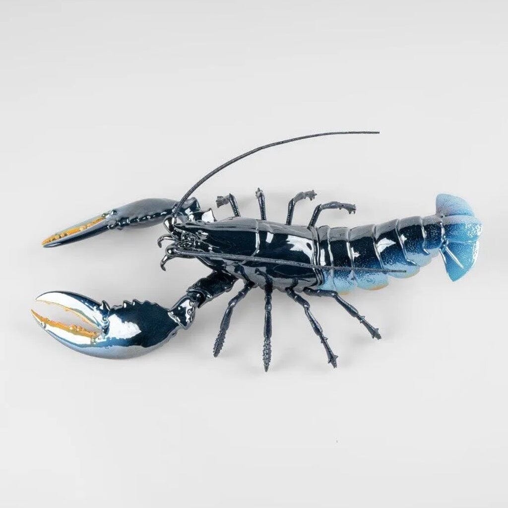 Blue Lladro Handmade Porcelain Lobster Figurine - A Stunning Art Piece