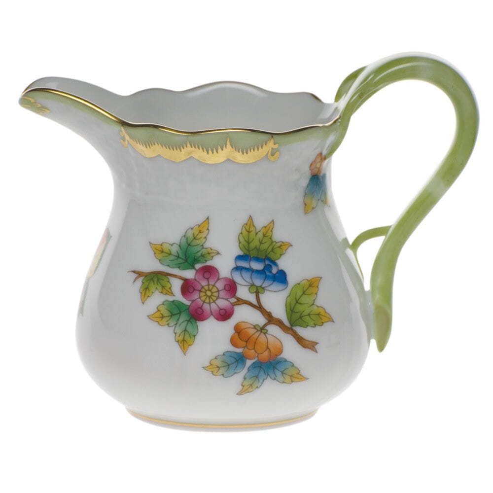 4 oz. Herend Queen Victoria Hand - painted Porcelain Creamer with 24K Gold Accents