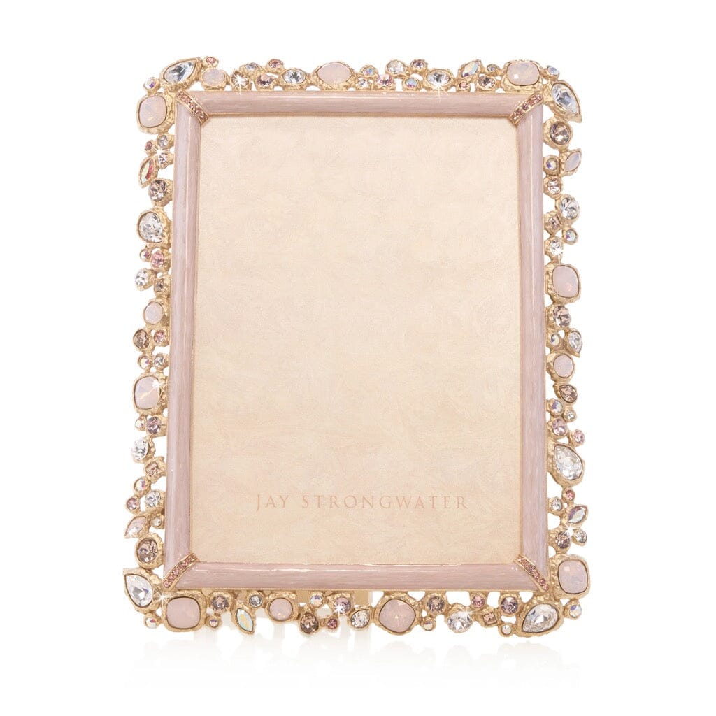 Jay Strongwater Leslie Bejeweled Picture Frame for 5 x 7 Photos - Soft Baby Pink Hue