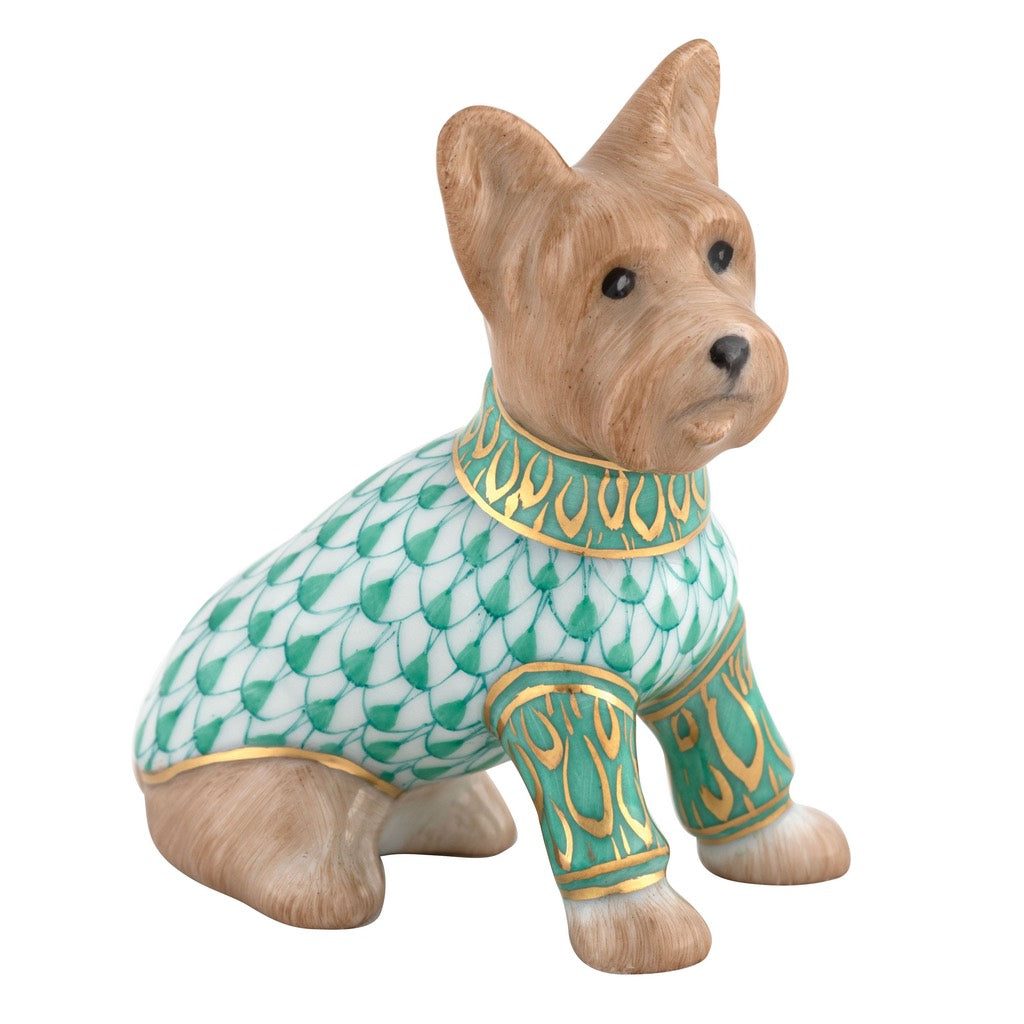 Handmade Herend Porcelain Yorkshire Terrier Figurine, 2022 Edition