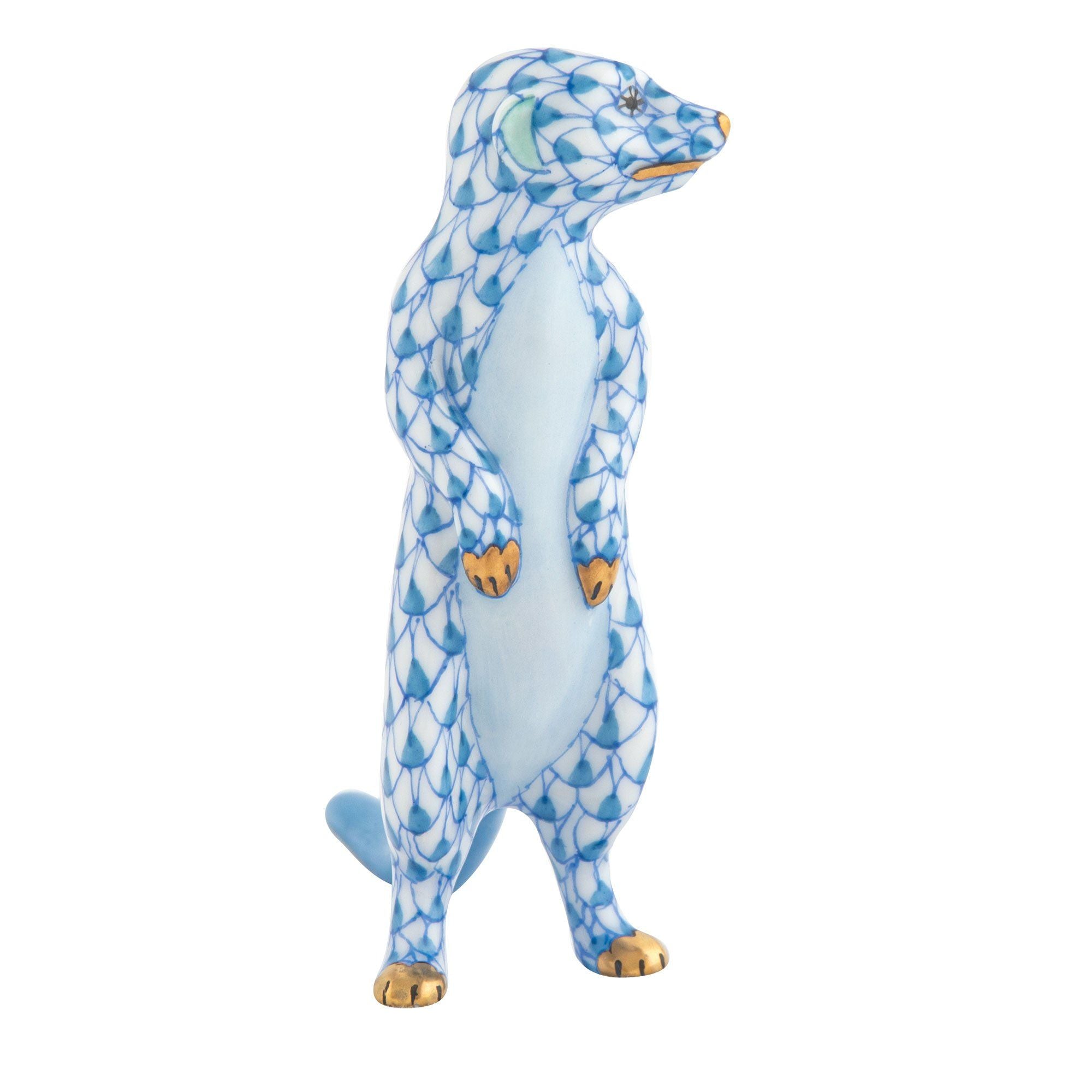 Handmade Herend Meerkat Porcelain Figurine from Hungary