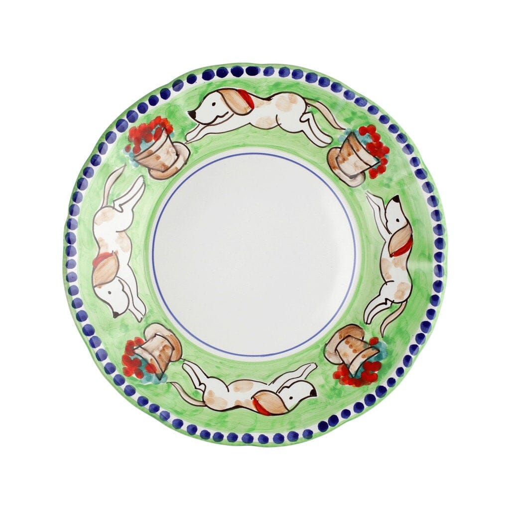 Vietri Hand - painted Campagna Cane 10 - inch Dinner Plate from Italy