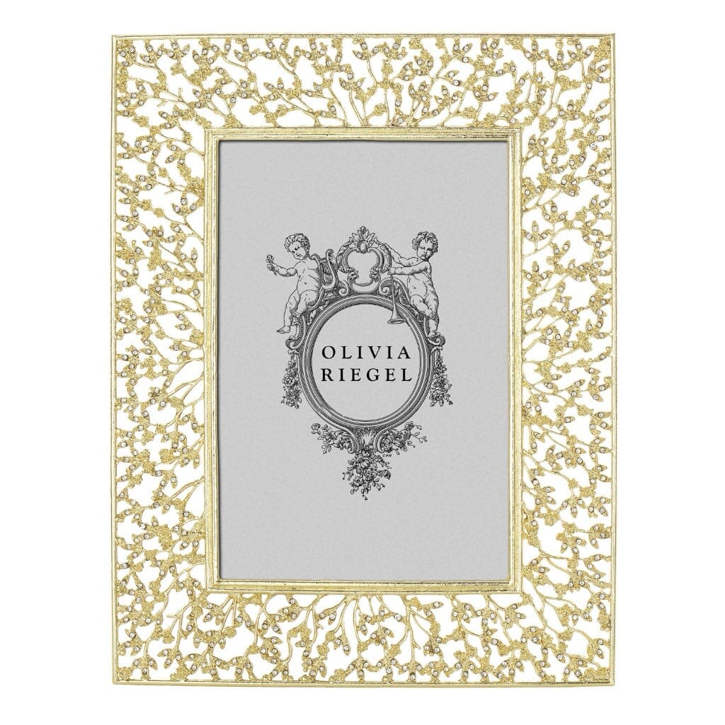 Luxurious Olivia Riegel Gold-plated 4 x 6 Photo Frame with Swarovski Crystals