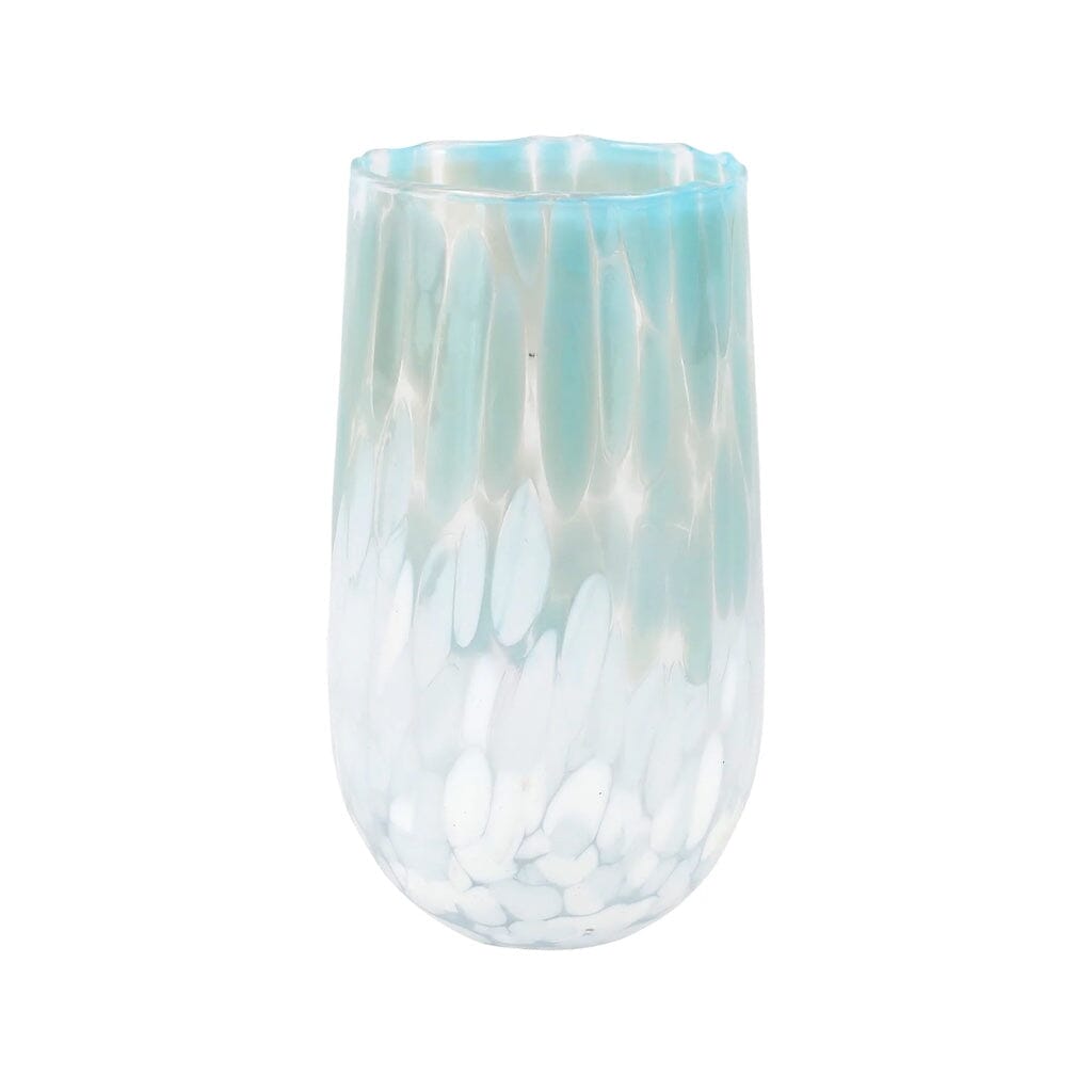 Vietri Nuvola Light Blue and White High Ball Drinking Glass