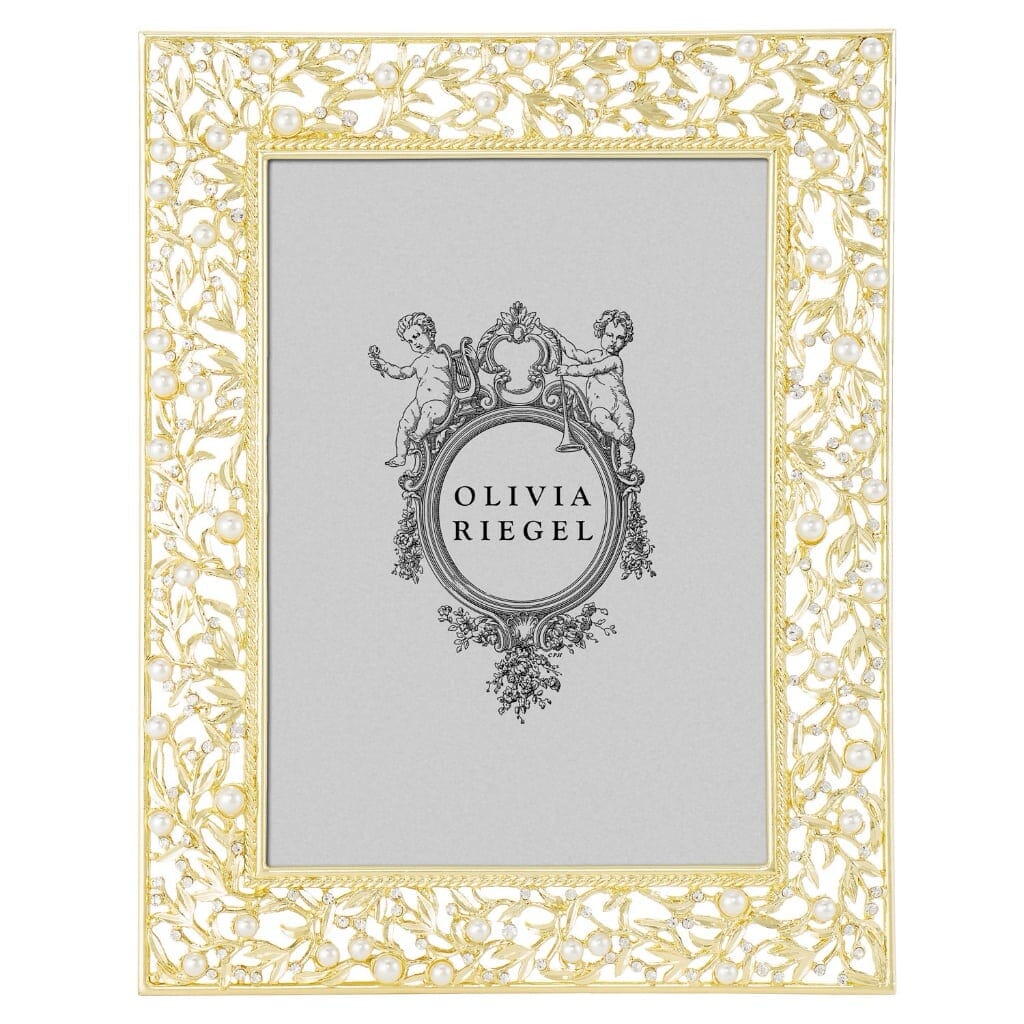Elegant Gold Olivia Riegel Eleanor 5x7 Photo Frame with Crystals