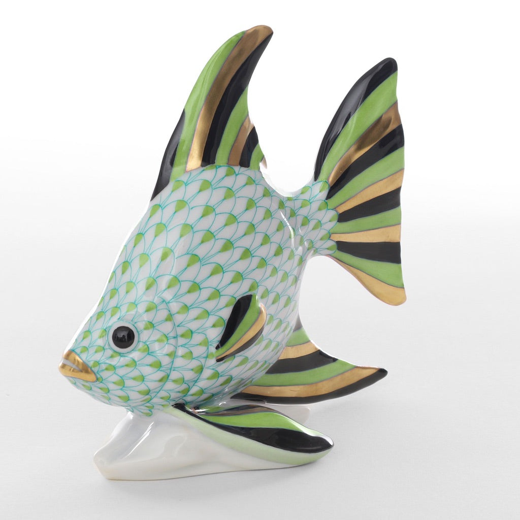 Exquisite Hand - painted Herend Angel Fish Porcelain Figurine for Home Decoration