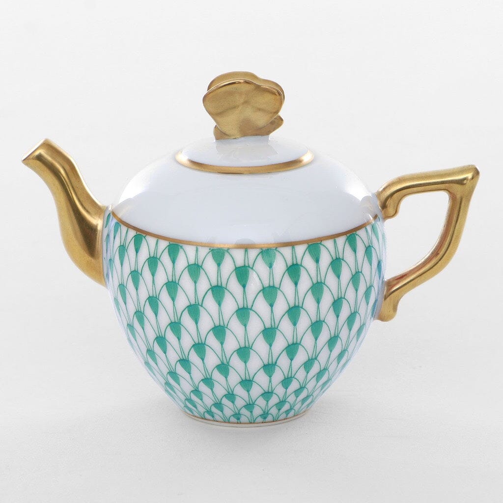 Handmade and Hand - painted Herend Porcelain Teapot Figurine 2023