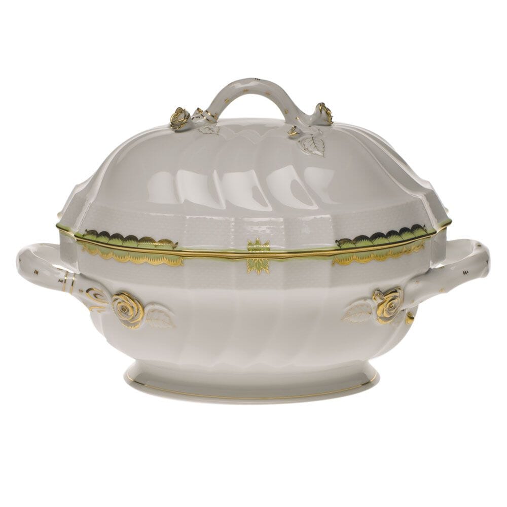 Herend Princess Victoria Porcelain Soup Tureen Decorated With Branch Design