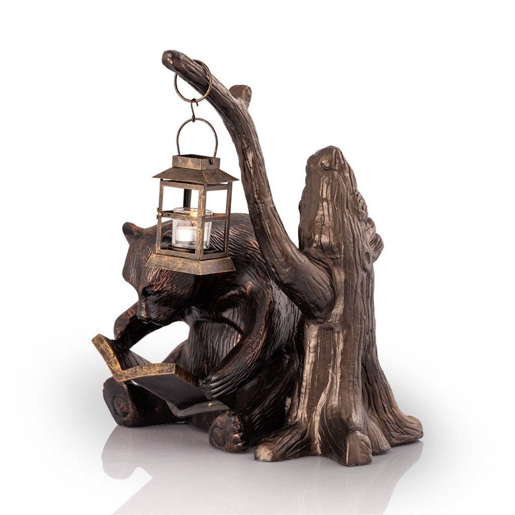 SPI Aluminum & Iron Garden Book - Loving Bear Statue with Lantern