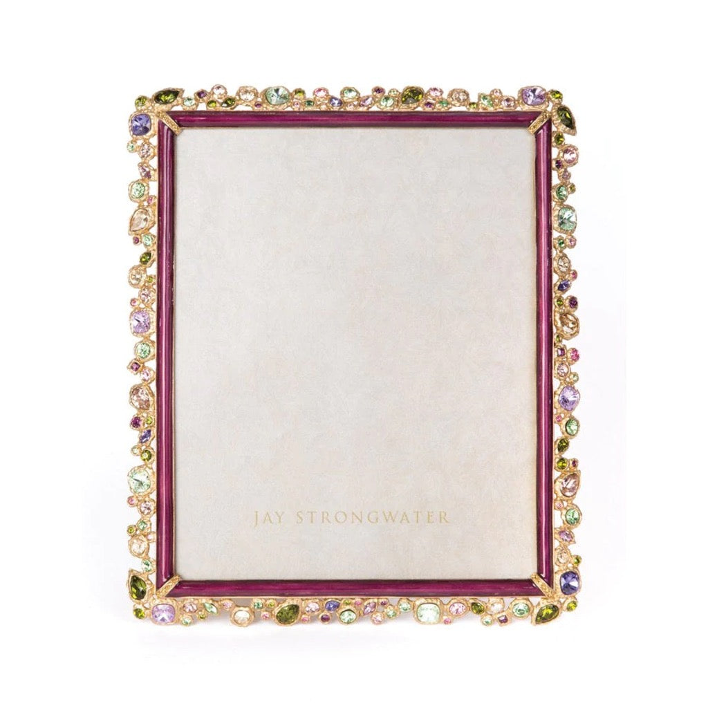 Jay Strongwater 8 x 10 Hand - Enameled Bejeweled Theo Frame with Bouquet Design