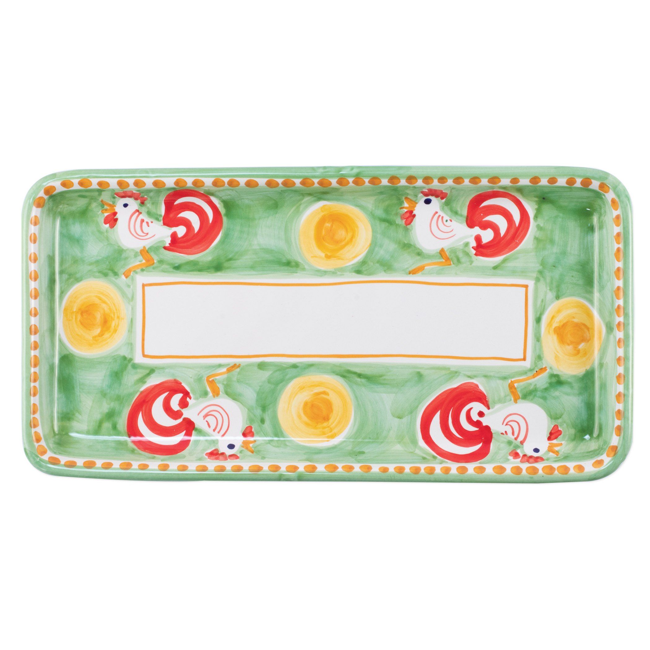 Vietri Italian Hand - crafted Campagna Gallina Rectangular Serving Platter