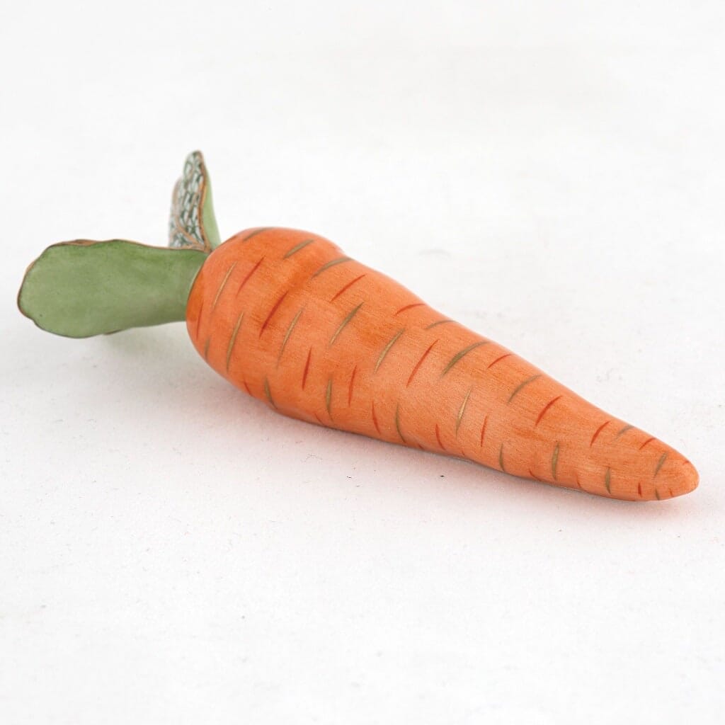 Handmade Herend Porcelain Carrot Figurine with 24 Kt Gold Accents