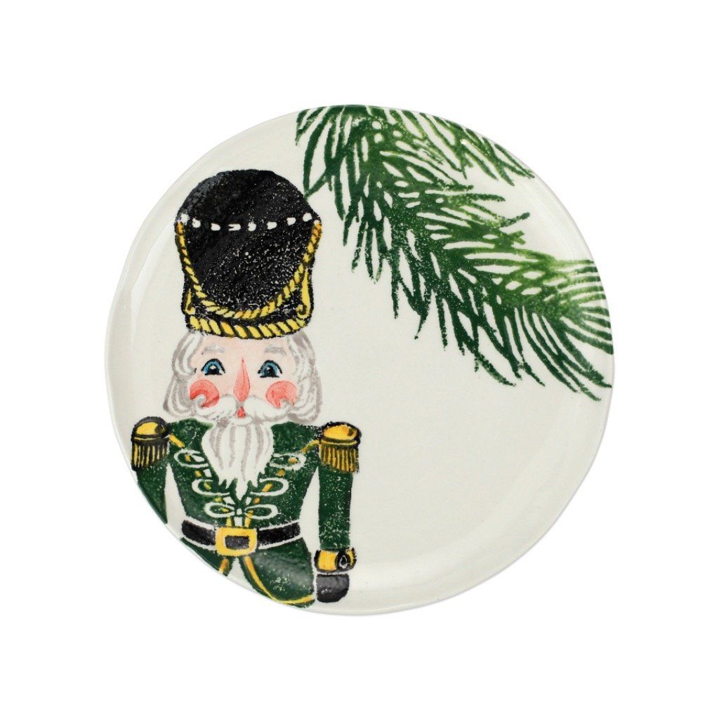 Hand-Painted Green Nutcrackers Salad Plate from Vietri, Italy