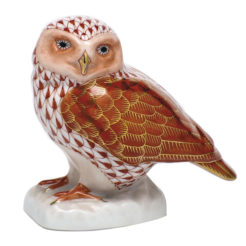 Handmade Herend Burrowing Owl Porcelain Figurine