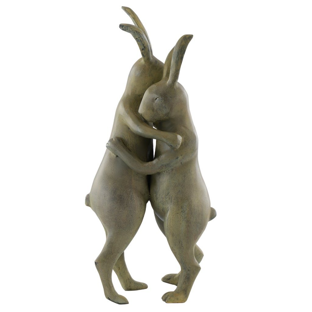 Exquisite SPI Garden Decor - First Dance Rabbit Pair Sculpture