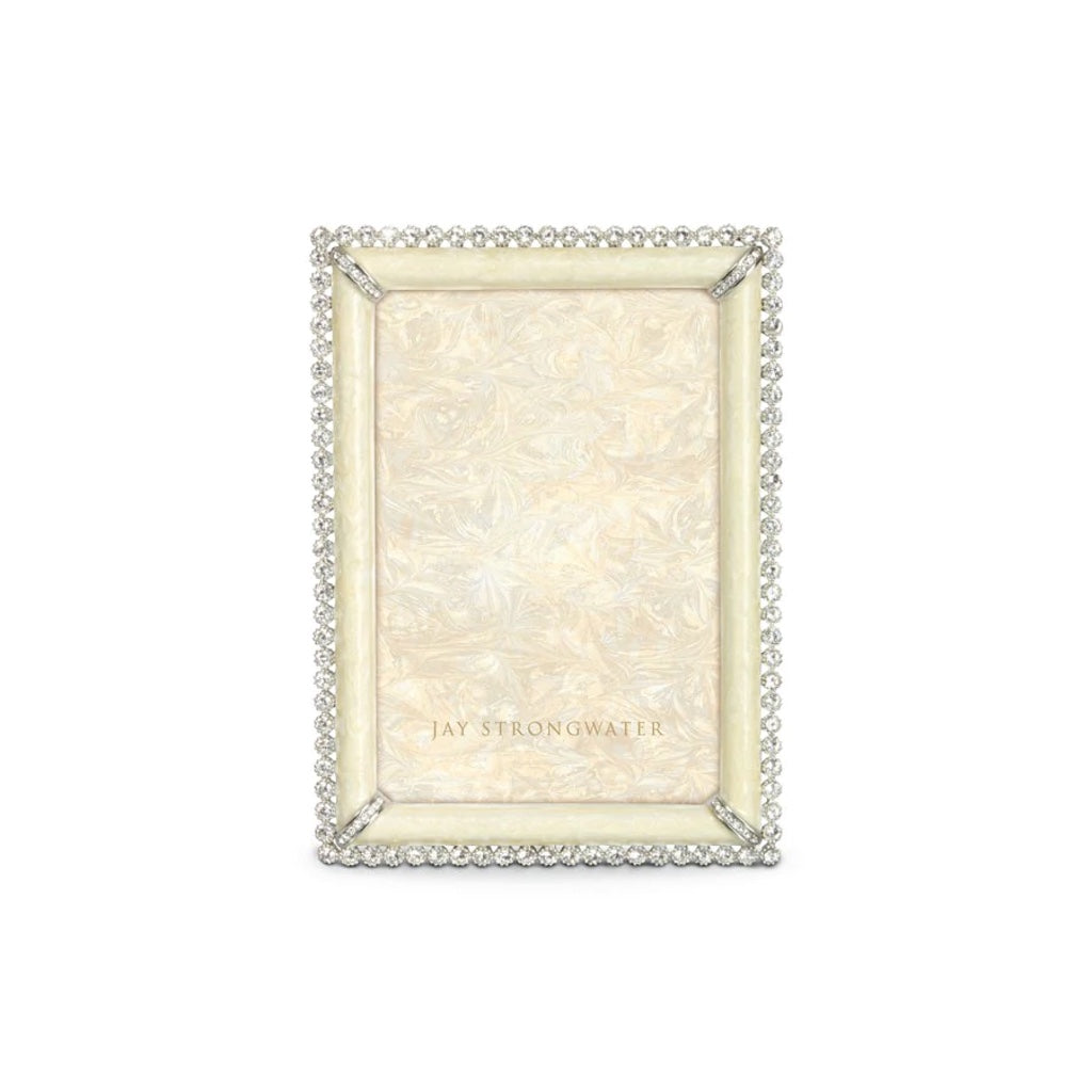 Jay Strongwater Lorraine Decorative 4 x 6 Photo Frame with Crystal Pearl Design and 14K Gold Finish