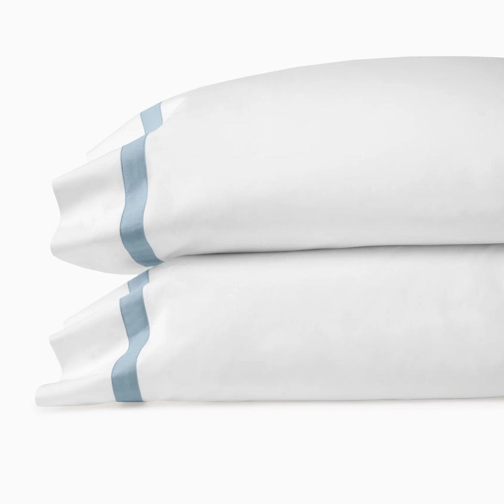 Sferra Estate 22 x 33 Standard Pillowcase Pair in Pristine White with Colorful Sateen Applique