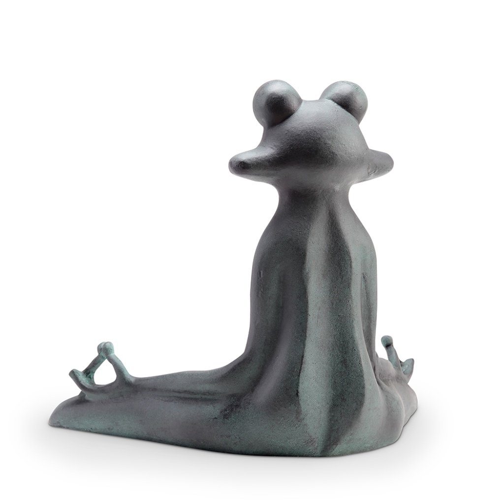 SPI Aluminum Garden Decorative Content Yoga Frog Sculpture for Outdoor