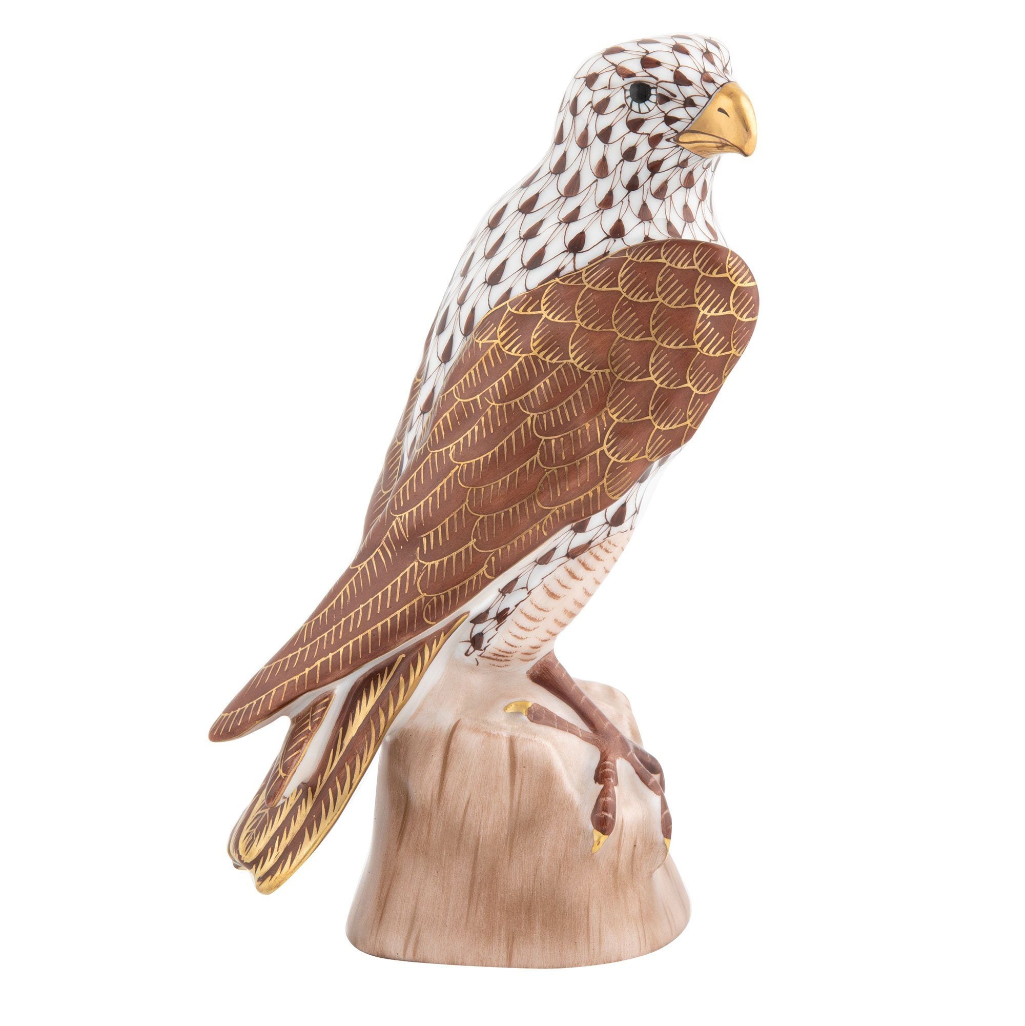 Exquisite Hand - painted Herend Falcon Porcelain Figurine