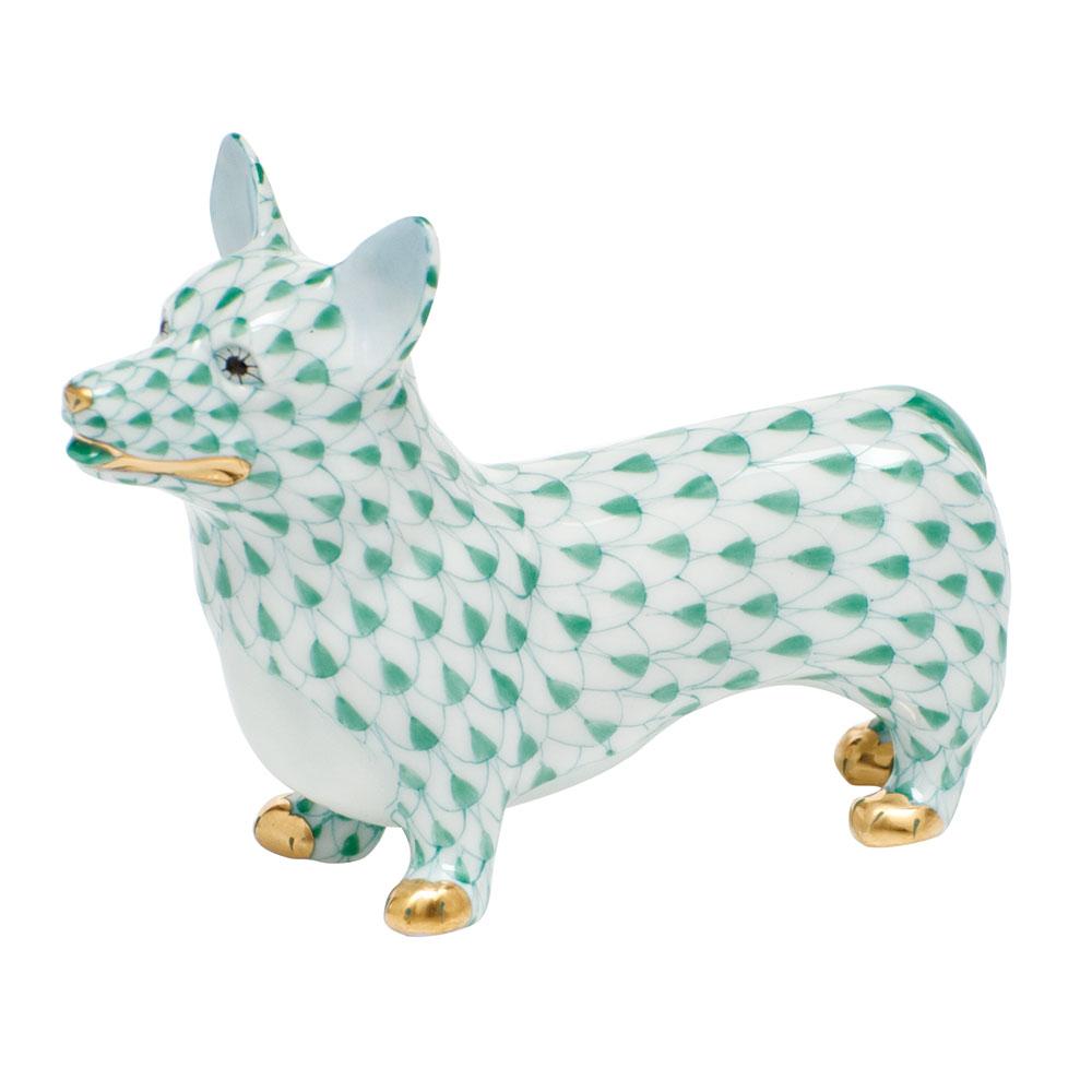 Handmade and Hand - painted Herend Corgi Porcelain Figurine