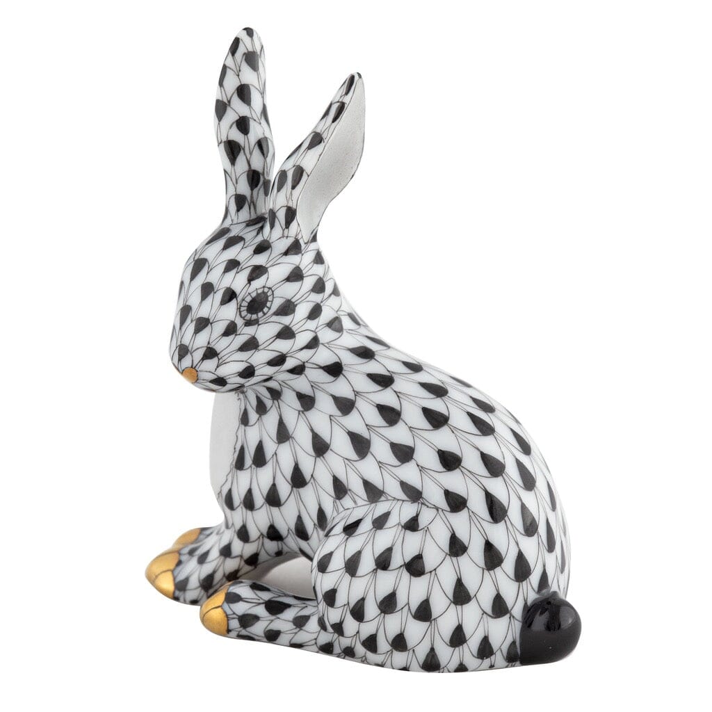 Charming Herend Hand - painted Porcelain Snowshoe Hare Figurine for Collectors