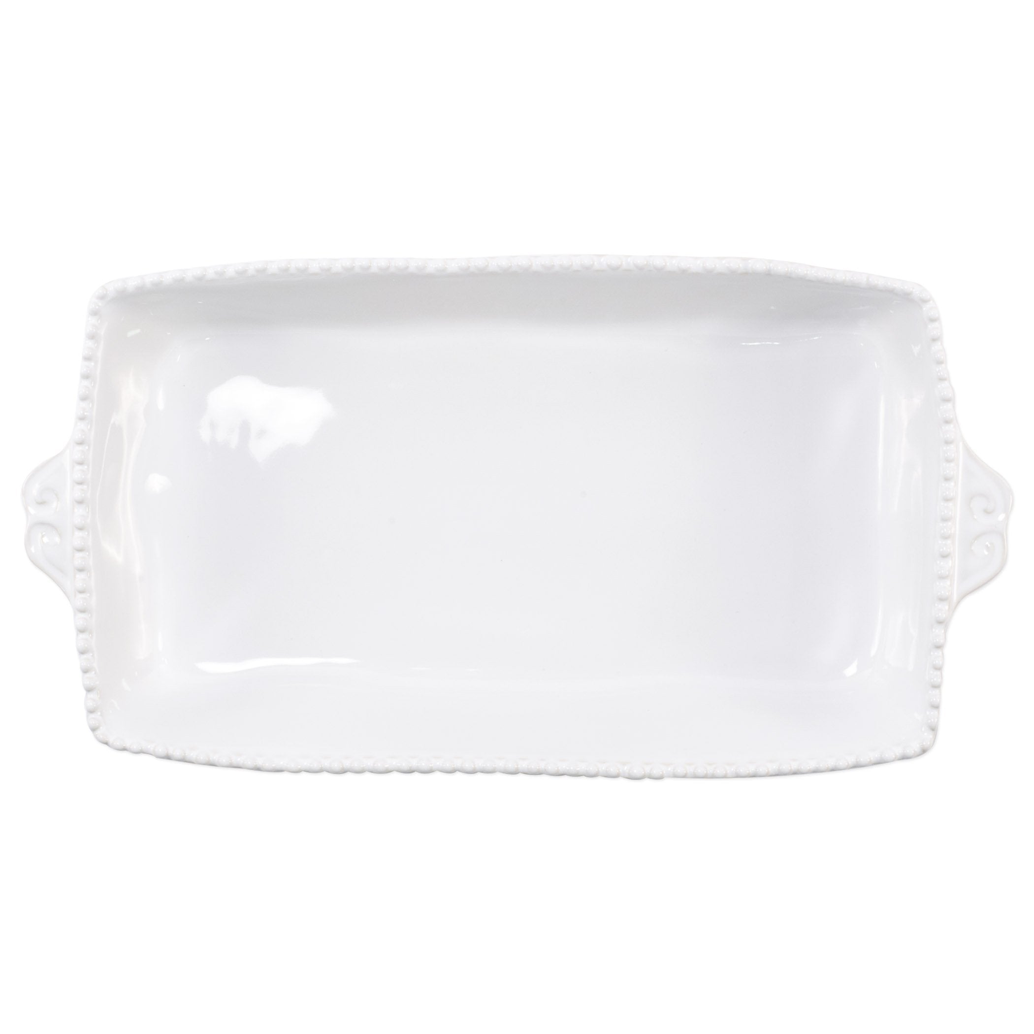 Vietri White Incanto Stone Stripe Rectangular Baking Dish - Handmade Italian Stoneware