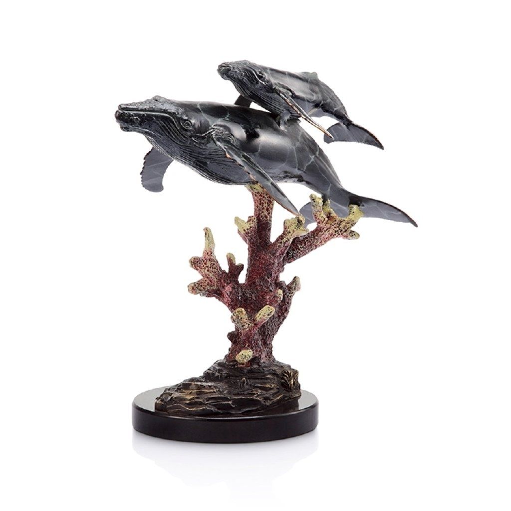SPI Handmade Gallery Brass Humpback Whales Art Sculpture