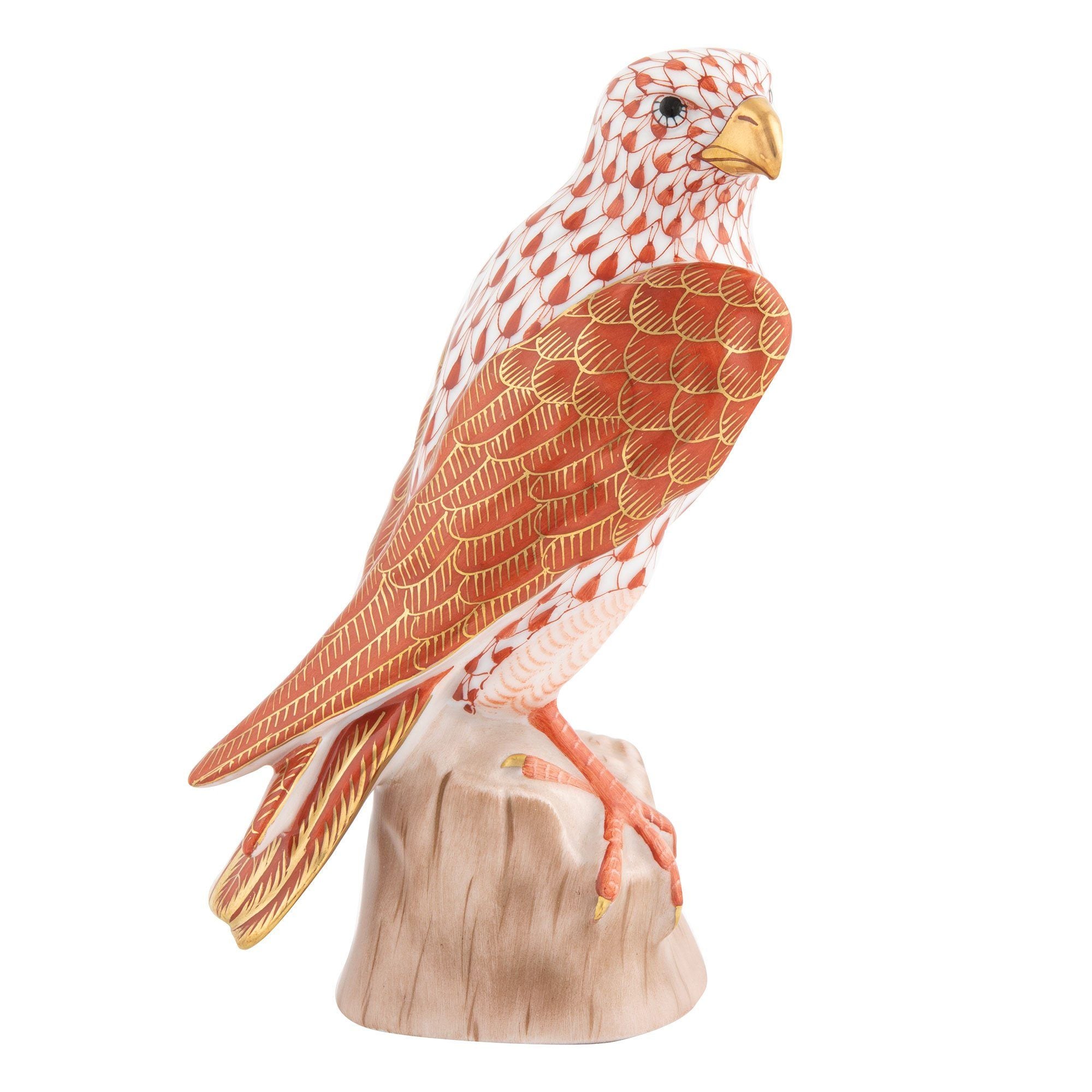 Exquisite Hand - painted Herend Falcon Porcelain Figurine