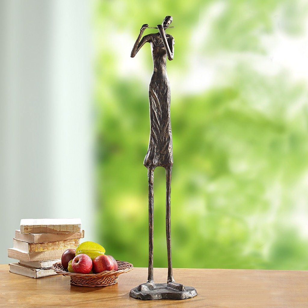 SPI Home Stunning Flutist Aluminum Sculpture for Home or Office