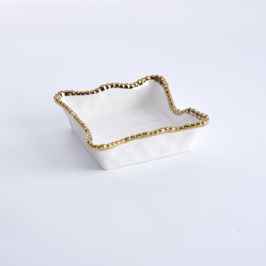 Elegant Golden Titanium-Finished Pampa Bay Salerno Cocktail Napkin Holder