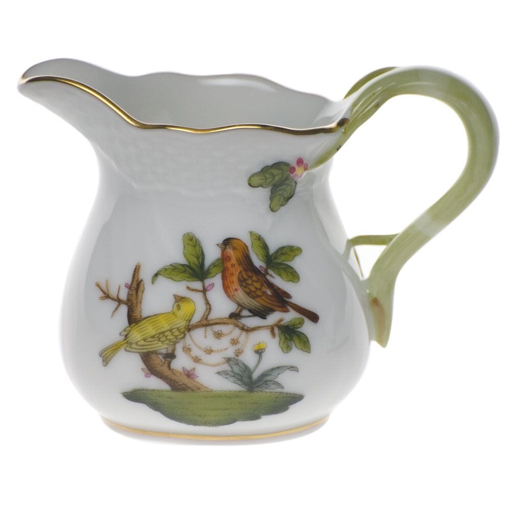 1.5 oz. Herend Rothschild Bird Hand - painted Porcelain Creamer with 24K Gold Accents