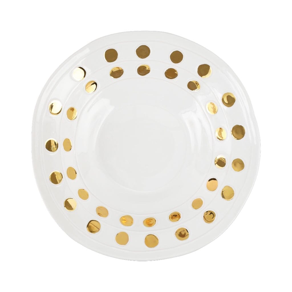 Vietri Large Gold Serving Bowl Inspired by the Renaissance Medici Family