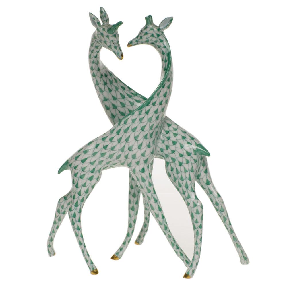 Herend Handmade Pair of Giraffe Porcelain Figurines