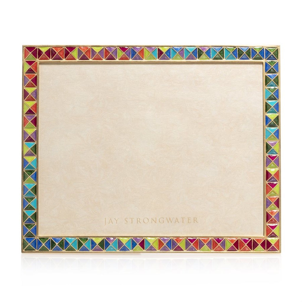 Jay Strongwater 8 x 10 Rainbow Vertex Pyramid Picture Frame