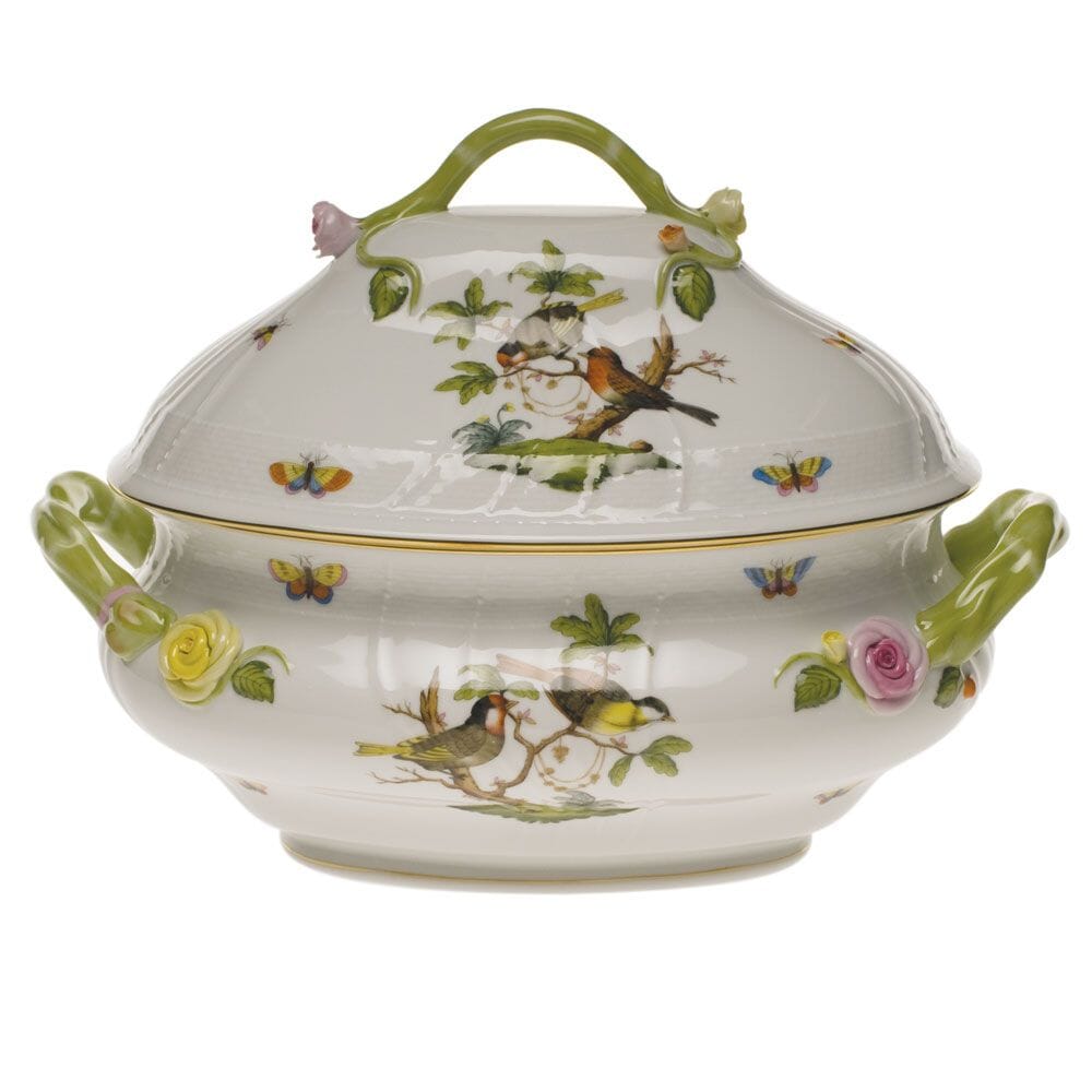 Exquisite Herend Rothschild Bird Soup Tureen Featuring Branch-Style Handles