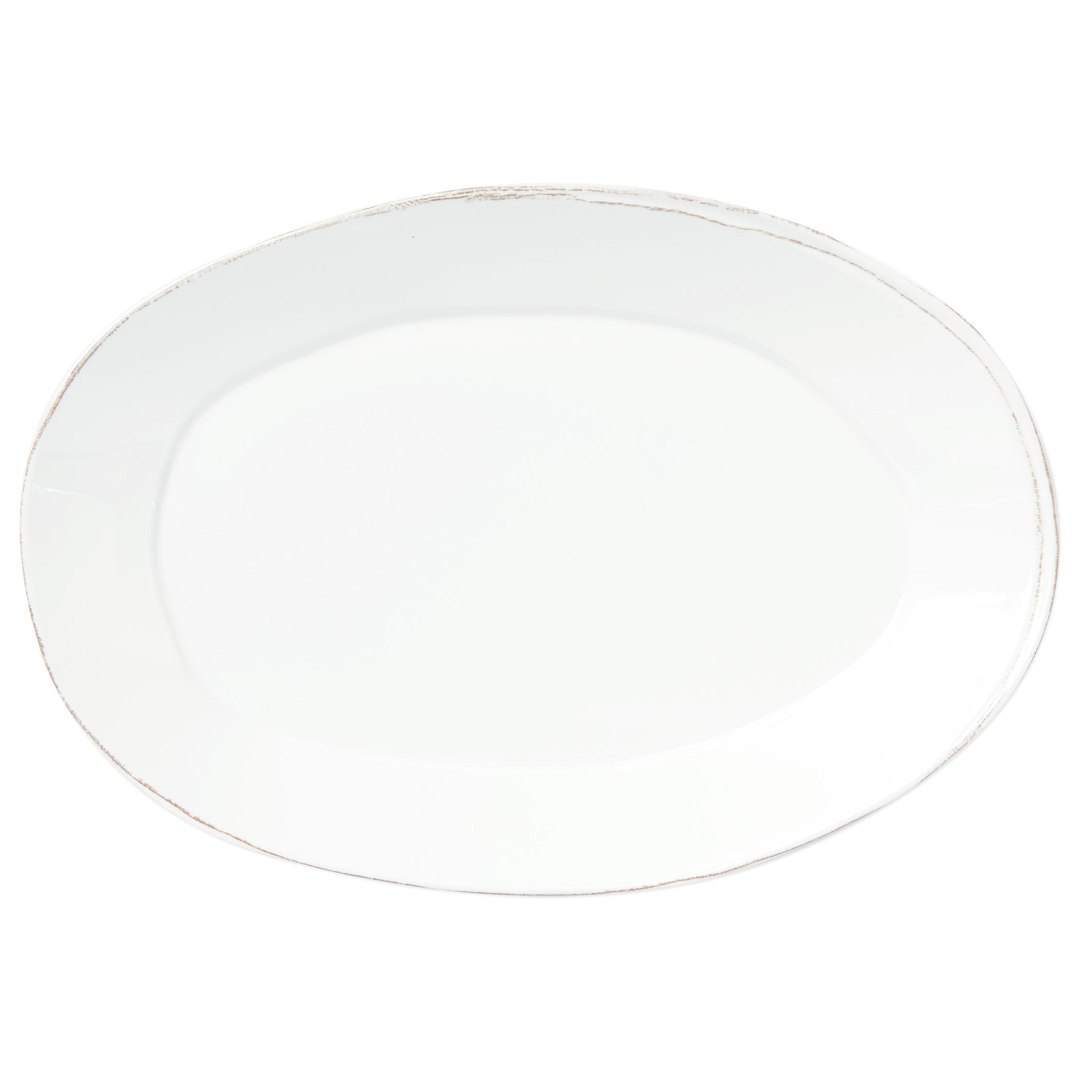 Vietri Melamine White Oval Serving Platter for Indoor and Outdoor Use